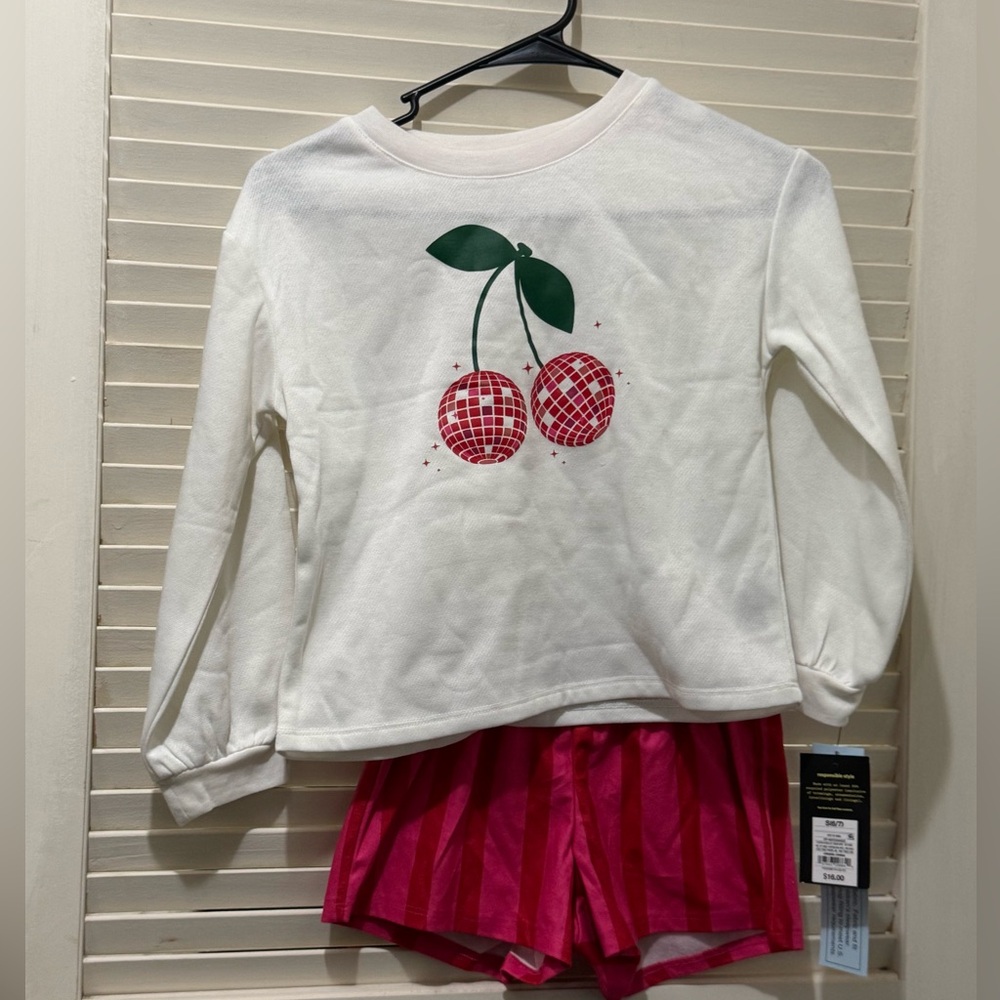 Art class White and Pink Kids Pajama Set NWT